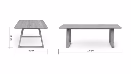 Esstisch Belfast - LB ca. 220x100 cm, Eiche massiv, Legno, Trapezgestell