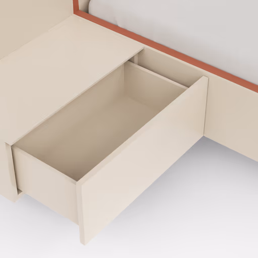 Bettanlage Matera - Lack, Creme, Absetzung, Pfirsich