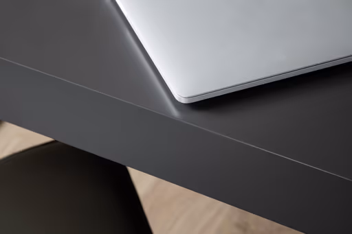 Schreibtisch - Eiche, Milk, Lack, Dunkelgrau