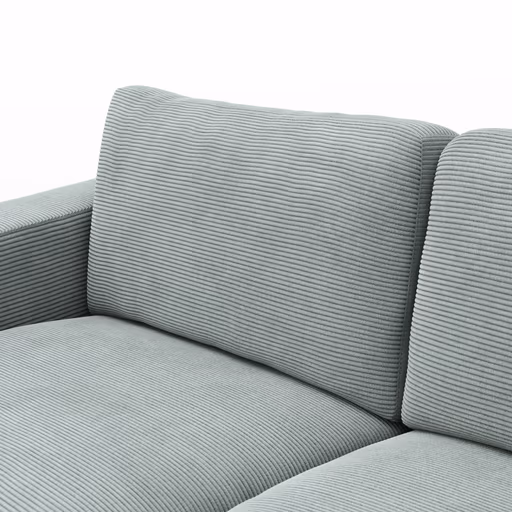 Sofa Juni - 2-Sitzer, Cord, Hellblau
