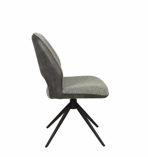 Stuhl MAILE - drehbar, Stoff, Grau, Anthrazit