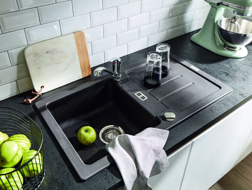 Inselküche 51.170 GL 10 520, Kristallweiß Hochglanz