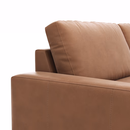 Ecksofa Redington - 2,5-Sitzer mit Ecke rechts, Leder, Cognac
