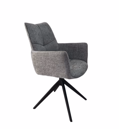 Armlehnstuhl MILENA - drehbar, Stoff, Silberfarben