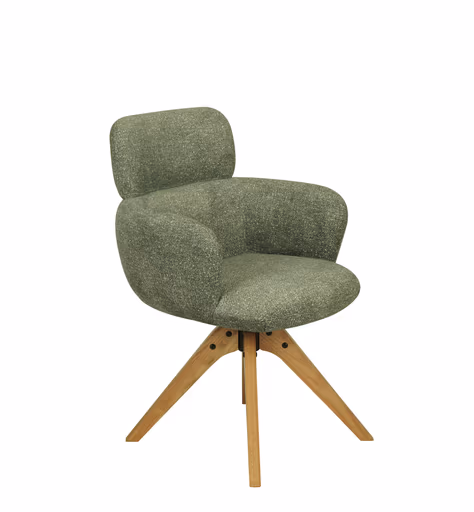 Armlehnstuhl MANJA - drehbar, Stoff, Grün
