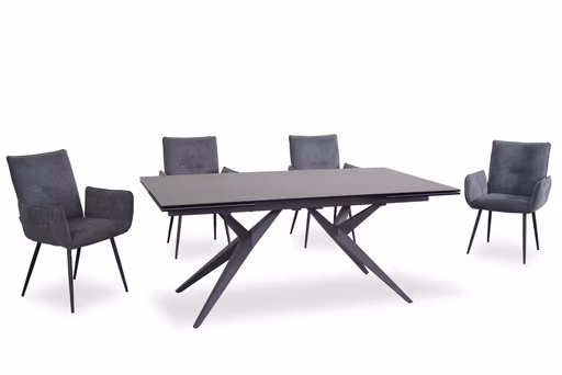 Armlehnstuhl MARCELA - Stoff, Anthrazit