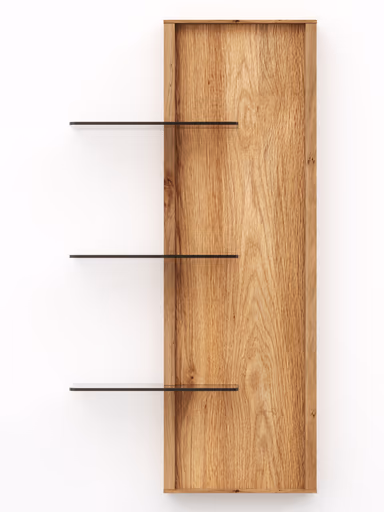 Wandregal Saratoga - rechtsseitig, Wildeiche massiv, natur geölt