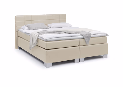 Boxspringbett HAIKOS- Liegefläche ca. 180x200 cm, Stoff, Beige