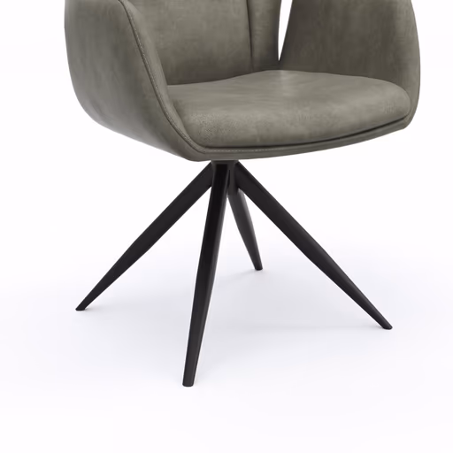 Armlehnstuhl Dalyan - drehbar, Stoff, Grau