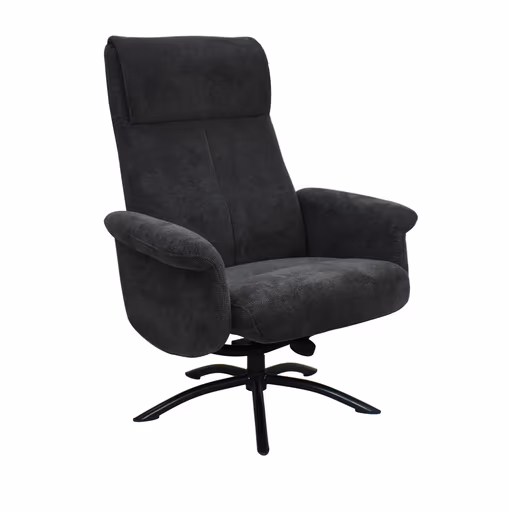 TV-Sessel MORTON mit Hocker - drehbar, Relaxfunktion, Stoff, Grau