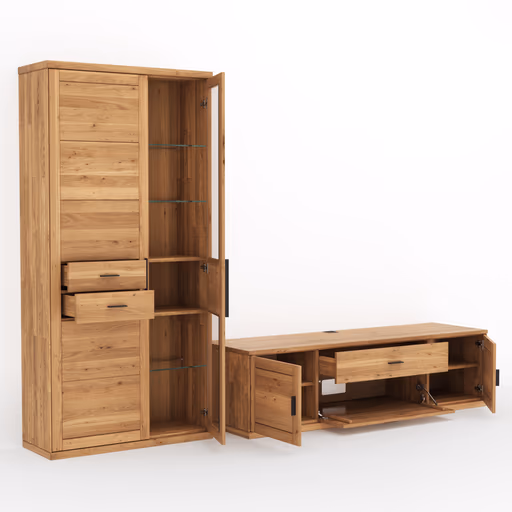 Wohnwand Faro 6.0 -  Wildeiche massiv, geölt