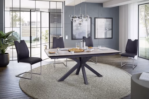 Esstisch MELANIA - ausziehbar, LB ca. 180x95, Keramik, Braun