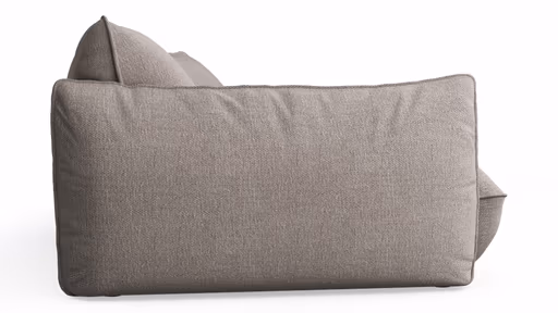 Trapezsofa Fluffy - 2-Sitzer mit Trapezelement und Abschlussteil inkl. Rückenlehne verstellbar, Stoff, Taupe