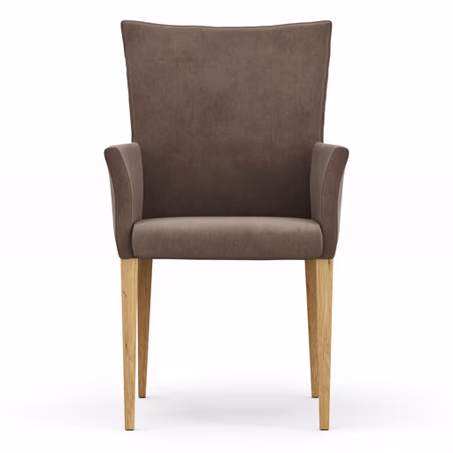 Armlehnstuhl Florea - Stoff, Dunkelbraun