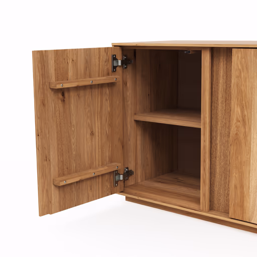 Mediaboard Saratoga - Wildeiche massiv, natur geölt