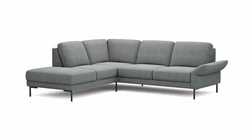 Ecksofa Rockport A - Ecke links mit 2,5-Sitzer rechts, inkl. Armlehne verstellbar, Stoff, Eisblau