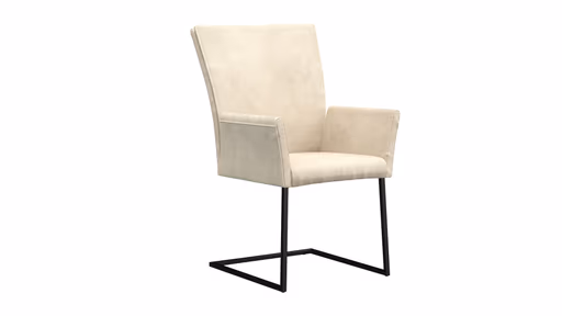 Armlehnstuhl Floriana - Stoff, Graubeige