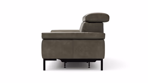 Sofa Hudson - 3-Sitzer, inkl. Relaxfunktion (motorisch) und Kopfteil/Armlehnen verstellbar, Leder, Braungrün