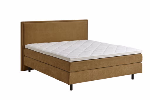 Boxspringbett Valencia - Liegefläche ca. 180x200 cm, Stoff, Senfgelb