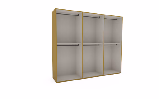 Drehtürenschrank Loretto - B ca. 280 cm, Lack matt, Safrangelb