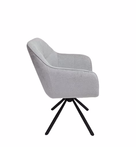 Armlehnstuhl MARLE - drehbar, Stoff, Silberfarben