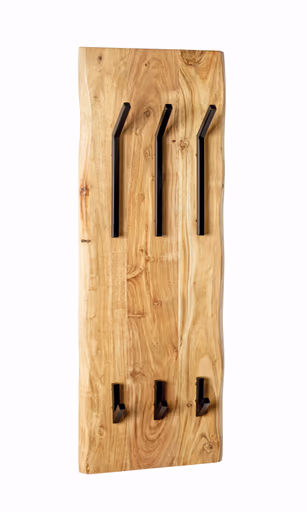 Wandgarderobe - B ca. 36 cm, Akazie, Schwarz