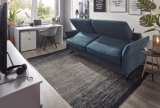 Sofa Melida - 2,5-Sitzer inkl. Schlaffunktion, Stoff, Smaragd