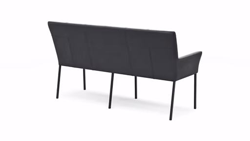 Bank Edmonton - Breite ca. 180 cm, Leder, Anthrazit