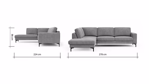 Ecksofa Oviedo - 2,5-Sitzer mit Ecke rechts, Stoff, Braungrün