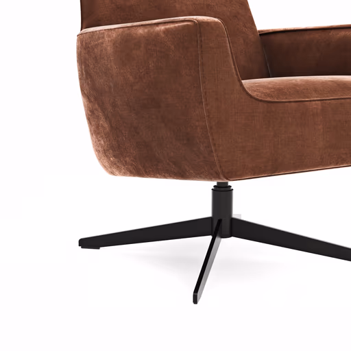 Drehsessel Matina - Größe L, Velour, Kupfer