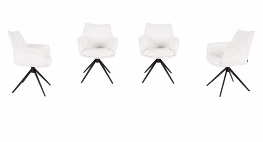 Armlehnstuhl MAIKE - drehbar, Stoff, Weiß