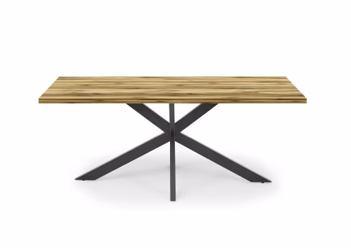 Esstisch - LB ca. 180x90 cm, Plankeneiche, Schwarz