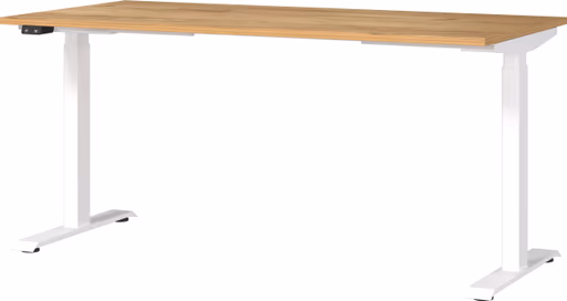Schreibtisch GELI - höhenverstellbar, LB ca. 160x80 cm, Eiche Nachbildung, Weiß