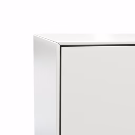 Highboard Edge - Lack weiß, auf Rollen