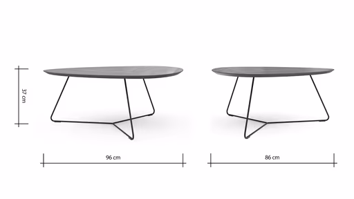 Couchtisch Fano - LBH ca. 96x86x38 cm, Nussbaum, Furnier