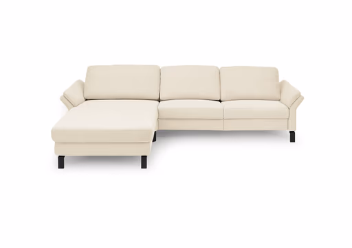 Ecksofa CALM PREMIUM 2.0 - Longchair links mit 3-Sitzer, Rückenlehne verstellbar, Stoff, Sand