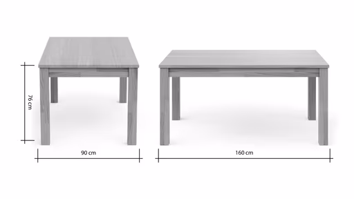 Esstische Dinner - ausziehbar, LB ca. 160x90 cm , Eiche bianco massiv