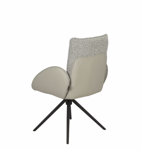 Armlehnstuhl MAURA - drehbar, Stoff, Silberfarben, Latte Macchiato