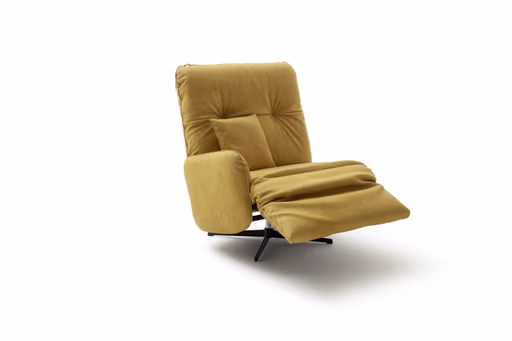 Loungesessel Lovere - Leder, Curry, Armlehne links