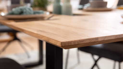 Esstisch Clifton - mit Einsätzen, LB ca. 220x100 cm, Wildeiche massiv, natur geölt