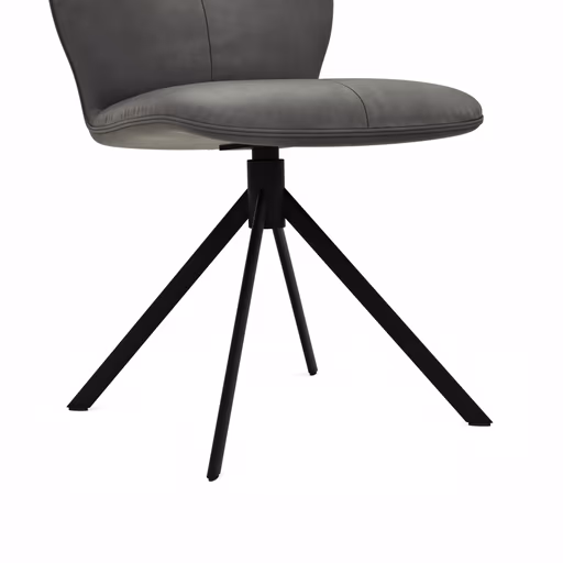 Stuhl Dinner - drehbar, Stoff, Dunkelgrau