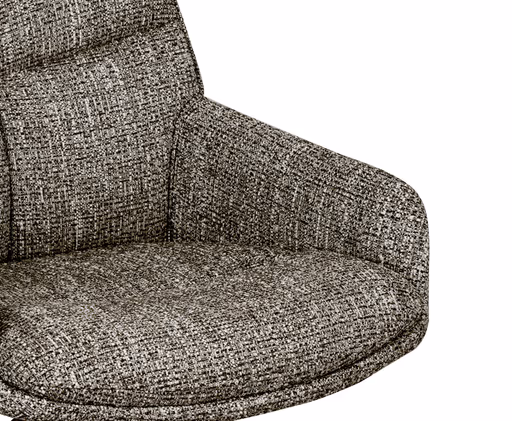 Armlehnstuhl MATTEA - drehbar, Stoff, Braun