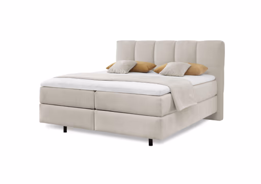 Boxspringbett - Liegefläche ca. 180x200 cm, Stoff, Grau