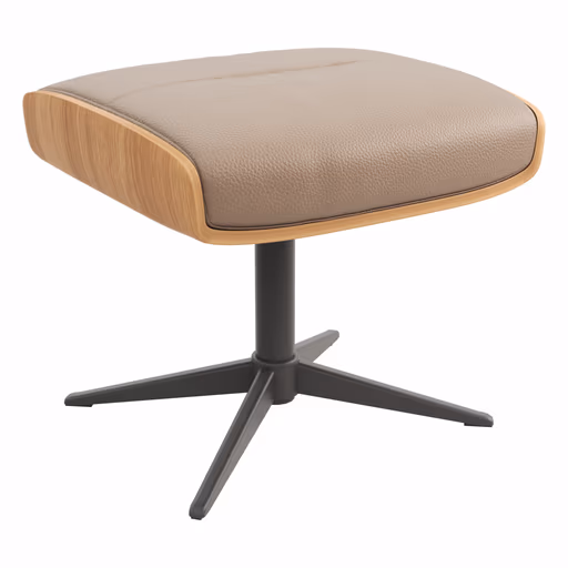 Hocker Amila - Größe M, Leder, Rauchbraun