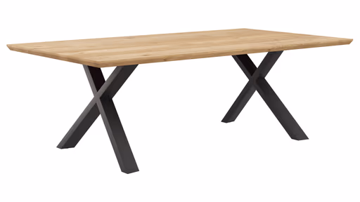 Esstisch Flore - LB ca. 220x120 cm, Wildeiche massiv, natur geölt