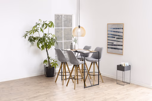 Bartisch - LB ca. 120x60 cm, Wildeiche Nachbildung, Schwarz