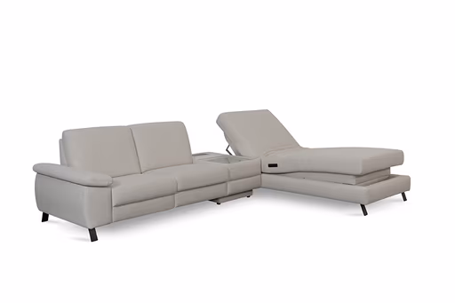  Ecksofa Colombia - 2,5-Sitzer mit Ecke rechts. Stoff, Elfenbein