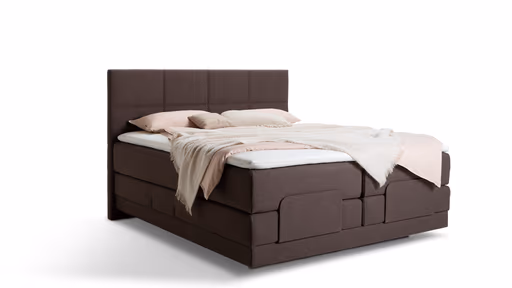 Boxspringbett Alpin Luxe - inkl. Kopf- und Fußteil verstellbar, Liegefläche ca. 180x200 cm, Stoff, Dunkelbraun