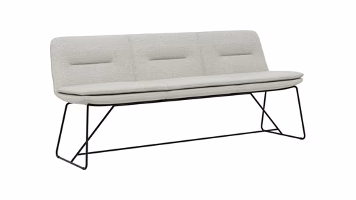 Polsterbank Macano - B ca. 200 cm, Stoff, Hellgrau