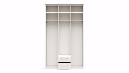 Drehtürenschrank Viana - B. ca. 136 cm, Lack, Weiß